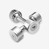 CKeep Electroplating Dumbbell 4kg Household Fitness Exercise to Build Muscle Male Integral Bamboo Joint Design Silver